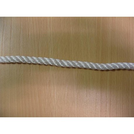 Mètres de Cordage en Polyamide Cablé, Ø 8 mm, Blanc, 3 Torons