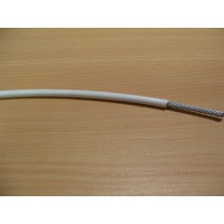 Mètre de Cable Acier Gainé, Blanc, Ø 3 mm, Fini Ø 5 mm